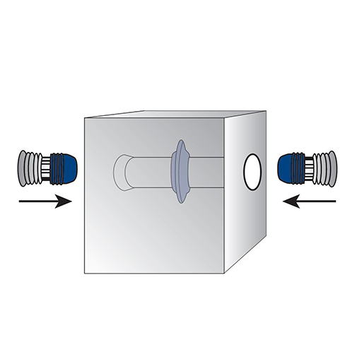 Detaliu de montaj al profilului expandabil Sealing Plug în golurile distanțierelor de cofrare, la momentul după scoaterea cofrajelor