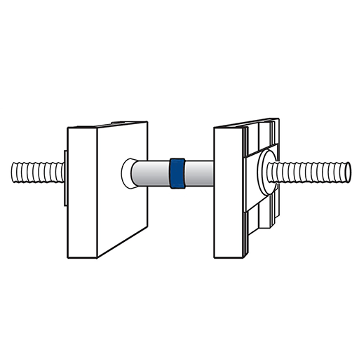 Detaliu de montaj al inelului expandabil Sealing Ring pe exteriorul distanțierului de cofrare, la momentul montării plăcilor de cofrare